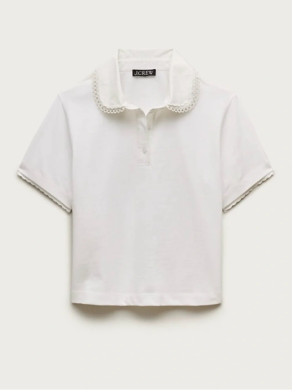 NWT J Crew Eyelet-collar Polo Shirt  White Small